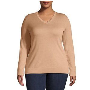 Lord & Taylor V-Neck Merino Wool Sweater Petite